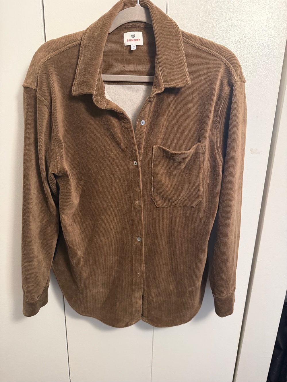 Sundry Brown Corduroy Long-Sleeve Button-Up Shirt